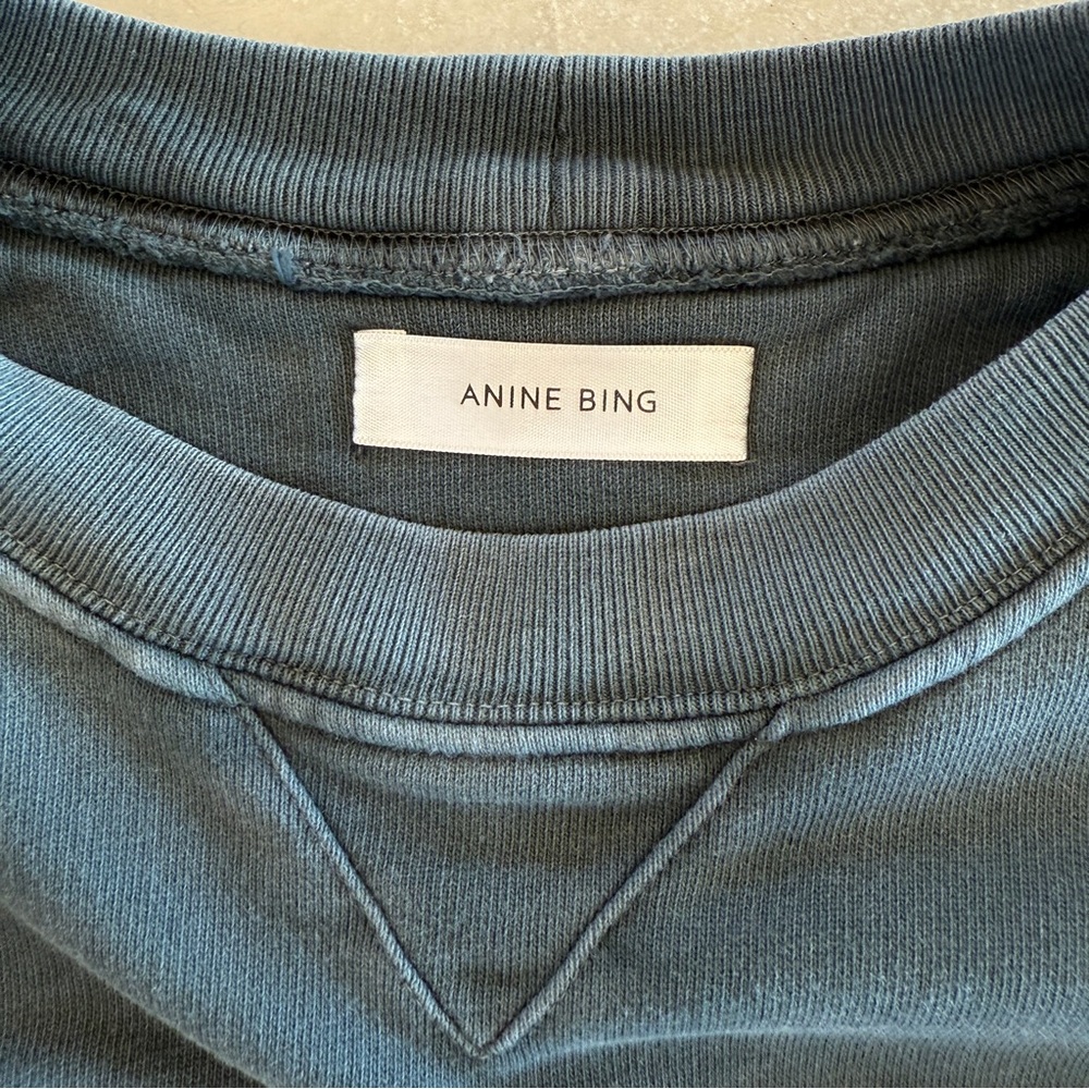 Anine Bing City Love Graphic Sweatshirt Charcoal Gray Pullover Womens XS - Picture 7 of 8